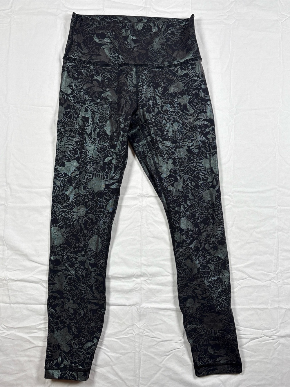 lululemon athletica Black Floral-Print High-Rise Leggings